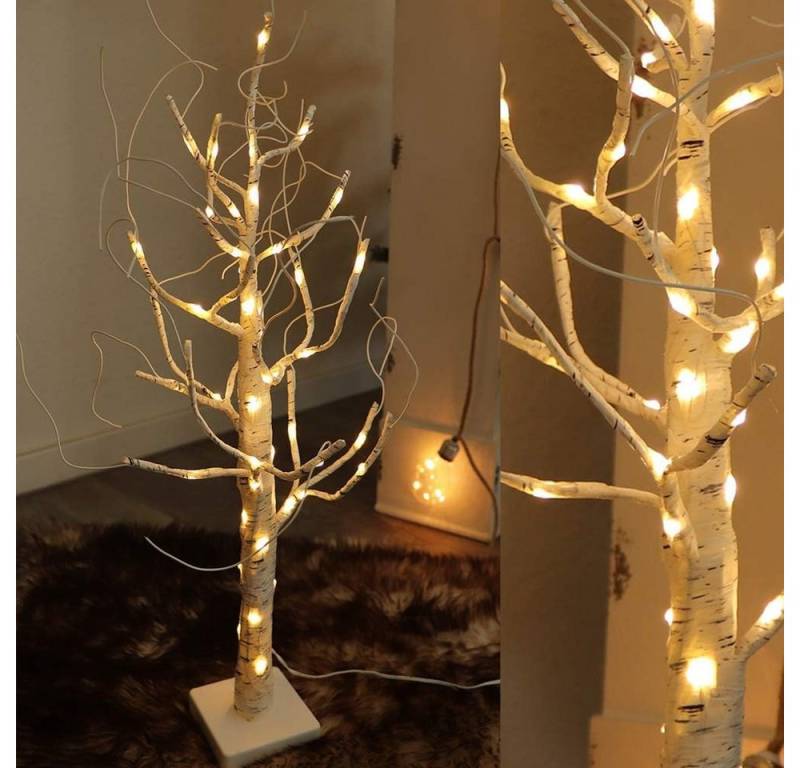 Gartenpirat LED Baum Birke mit LED-Beleuchtung warmweiß Weihnachtsdeko für außen mit Timer von Gartenpirat