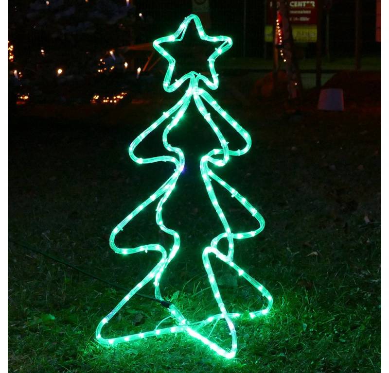 Gartenpirat LED Dekofigur Tanne 80 cm aus 7 m Lichtschlauch mit 168 LED und Flash-Effekt von Gartenpirat