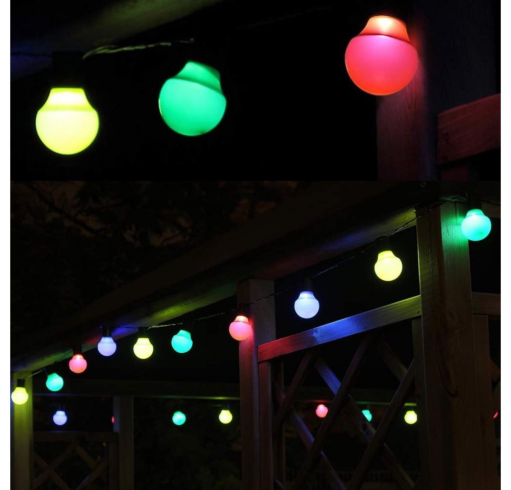 Gartenpirat LED-Lichterkette LED Party-Lichterkette 12,5 m lang mit 50 Laternen-Kugeln bunt von Gartenpirat