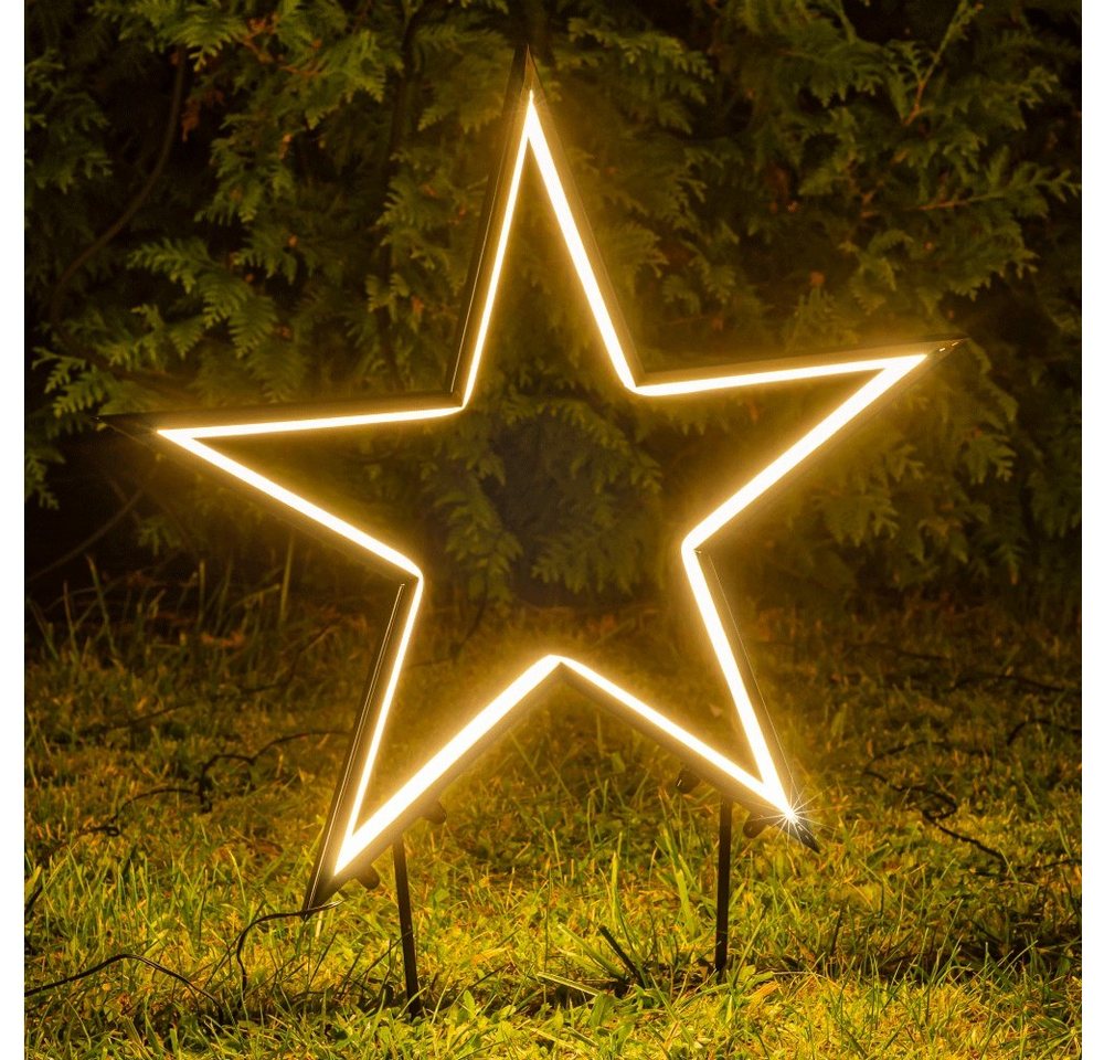 Gartenpirat LED-Lichterkette Neon-Stern 50 cm mit 180 LEDs Neonlichtband Weihnachtsstecker von Gartenpirat