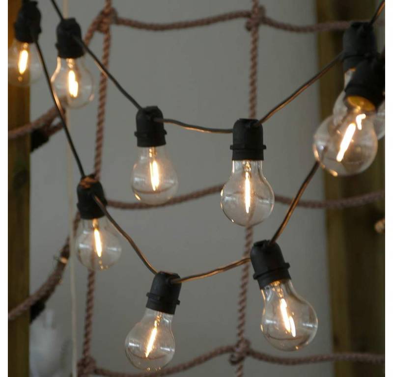Gartenpirat LED-Lichterkette mit 10 Leuchtbirnen LED warmweiß Lichterkette mit Filament-Glühbirnen von Gartenpirat