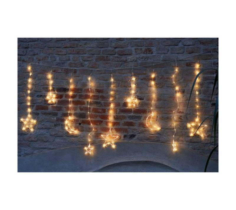 Gartenpirat LED-Lichtervorhang Weihnachtsmotive Lichterkette LED-Beleuchtung warmweiß Fensterdeko von Gartenpirat