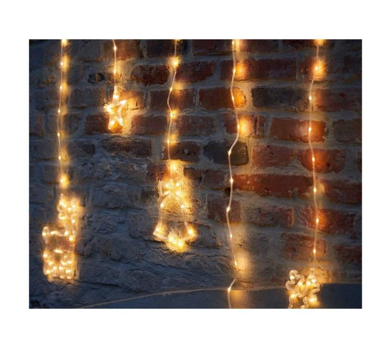 Gartenpirat LED-Lichtervorhang Weihnachtsmotive Lichterkette LED-Beleuchtung warmweiß Fensterdeko von Gartenpirat