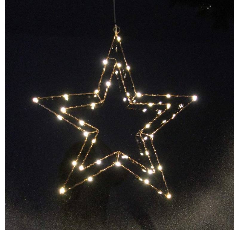 Gartenpirat LED Stern Weihnachtsstern aus kupferfarbenem Draht mit LED-Lichtern warmweiß, LED fest integriert, Warmweiß Gartenpirat LED Stern Weihnachtsstern aus kupferfarbenem Draht mit LED-Lichtern warmweiß, LED fest integriert, Warmweiß von Gartenpirat