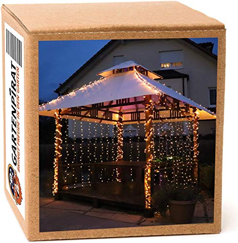 Gartenpirat LED-Vorhang 3x3m mit 300 LED warmweiß Gartenbeleuchtung Lichtervorhang mit Fernbedienung Timer Programme für innen aussen Gartenpirat LED-Vorhang 3x3m mit 300 LED warmweiß Gartenbeleuchtung Lichtervorhang mit Fernbedienung Timer Programme für innen aussen von Gartenpirat