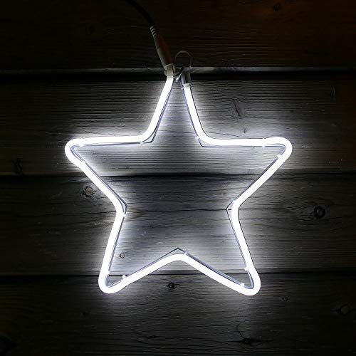Gartenpirat LED Weihnachtsstern 30x30cm Neon-Stern kaltweiß Timer - Weihnachtsdeko zum Aufhängen - Weihnachtsbeleuchtung außen Gartenpirat LED Weihnachtsstern 30x30cm Neon-Stern kaltweiß Timer - Weihnachtsdeko zum Aufhängen - Weihnachtsbeleuchtung außen von Gartenpirat