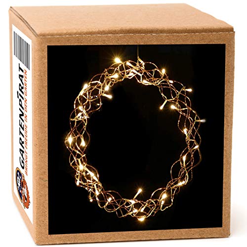 Gartenpirat Lichterkranz Ø 40 cm aus Kupferdraht Lichterkette 40 LED warmweiß mit Timer Weihnachtsbeleuchtung zum Aufhängen Weihnachtsdeko Türkranz für innen Gartenpirat Lichterkranz Ø 40 cm aus Kupferdraht Lichterkette 40 LED warmweiß mit Timer Weihnachtsbeleuchtung zum Aufhängen Weihnachtsdeko Türkranz für innen von Gartenpirat