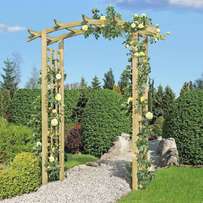 Gartenpirat Pergola Torbogen Pergola Holzbogen aus Holz KDI mit Rankgitter Rosenbogen Rank von Gartenpirat
