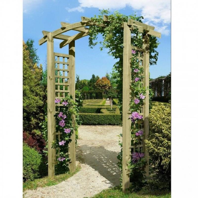 Gartenpirat Pergola Torbogen Pergola Holzbogen aus Holz KDI mit Rankgitter Rosenbogen Rank von Gartenpirat
