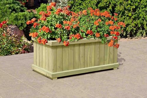 Gartenpirat Pflanzkasten Blumenkasten mit Rahmen aus Holz rechteckig 80 x 40 x 34 cm von Gartenpirat