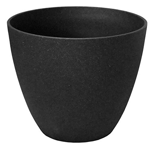 Gartenpirat Pflanzkübel groß Ø 44 Höhe 37 cm Kunststoff Topf Steinoptik anthrazit von Gartenpirat