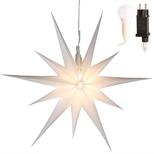 Gartenpirat 2D Leuchtender Weihnachtsstern weiß Ø 50 cm mit 11 Zacken Timer-Funktion Faltstern mit LED-Birne warmweiß Weihnachtsdeko außen innen Gartenpirat 2D Leuchtender Weihnachtsstern weiß Ø 50 cm mit 11 Zacken Timer-Funktion Faltstern mit LED-Birne warmweiß Weihnachtsdeko außen innen von Gartenpirat