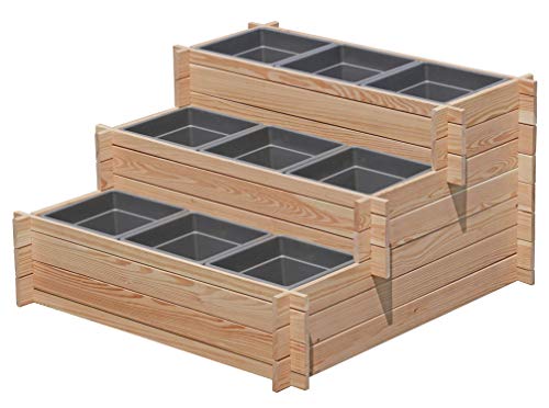 Gartenpirat Stufenbeet Holz Lärche Hochbeet dreistufig mit 9X Pflanzkasteneinsatz Gartenpirat Stufenbeet Holz Lärche Hochbeet dreistufig mit 9X Pflanzkasteneinsatz von Gartenpirat