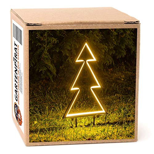 Gartenpirat Weihnachtsdeko Tanne mit Neonlichtband warmweiß leuchtend mit 153 LEDs • Gartenstecker mit Höhe 47,5 cm von Gartenpirat