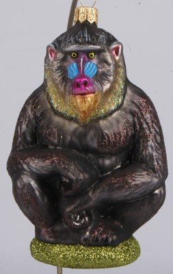 Christbaumschmuck Glas Figuren Mandrill Affe 12cm von Gartenschätze