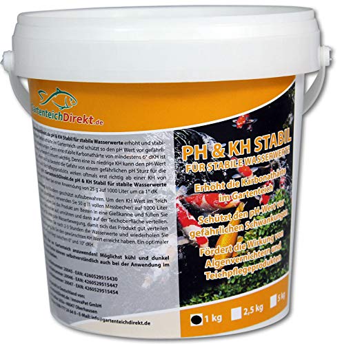 GartenteichDirekt pH und KH STABIL (Stabilisiert Wasserwerte im Gartenteich und schützt vor Schwankungen - pH-Wert Karbonathärte), Größe:1 kg von GartenteichDirekt