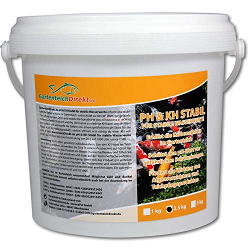 GartenteichDirekt pH und KH STABIL (Stabilisiert Wasserwerte im Gartenteich und schützt vor Schwankungen - pH-Wert Karbonathärte), Größe:2.5 kg von GartenteichDirekt