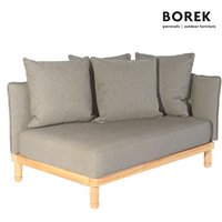 2-Sitzer Garten Loungesofa von Borek inklusive Polster - Softline Loveseat / Braun / Armlehne links von Gartentraum.de