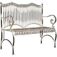 2-Sitzer Gartenbank aus Schmiedeeisen romantisch - Yacine / Weiß 2-Sitzer Gartenbank aus Schmiedeeisen romantisch - Yacine / Weiß von Gartentraum.de