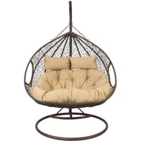 2-Sitzer Schwingsessel mit Auflagen - Schwingsessel XXL / Braun von Gartentraum.de