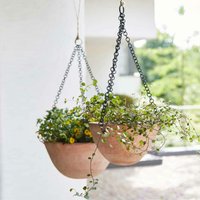 2er Set Blumenampeln aus Terrakotta - Rund - Aleeke von Gartentraum.de