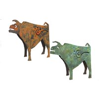 2er Set limitierte Stierfiguren aus Bronze - grün & braun - Ur Set 2er Set limitierte Stierfiguren aus Bronze - grün & braun - Ur Set von Gartentraum.de
