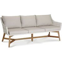 3-Sitzer Lounge Gartensofa aus Teakholz und Rattan - Sofa Vimen von Gartentraum.de