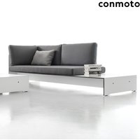 3-Sitzer Loungesofa aus HPL mit Ablage - Riva Gartencouch / Anthrazit / Auflagen beigegrau von Gartentraum.de