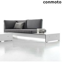 3-Sitzer Loungesofa aus HPL mit Ablage - Riva Gartencouch / Weiß / Auflagen anthrazit von Gartentraum.de