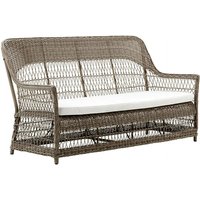 3-Sitzer Outdoor Sofa in antikgrau aus Aluminium und Polyrattan - 3-Sitzer Anike / Tempotest Taupe von Gartentraum.de