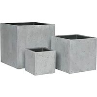 3er Set Pflanzkübel mit Einsatz - Zement Optik - Polystone - Chianale von Gartentraum.de