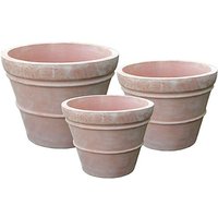 3er Set Pflanztöpfe - Terrakotta - Rund - Adiona von Gartentraum.de