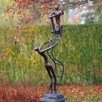 Abstrakte Deko Bronzefigur Menschen mit Leiter - Fidelius von Gartentraum.de