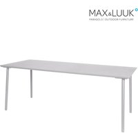 Aluminium Gartentisch von Max&Luuk - 200x90cm - rechteckig - George Gartentisch / Pearl Grey von Gartentraum.de