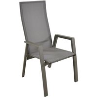 Aluminium Outdoor Stuhl mit hoher Lehne - Hochlehner Ero / Taupe von Gartentraum.de