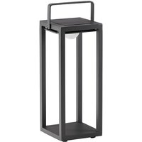 Aluminium Solarleuchte in anthrazit mit USB - Solarleuchte Lima Alu / 53x21x20cm (HxBxT) von Gartentraum.de
