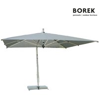 Ampelschirm drehbar von Borek - Aluminium Rahmen - mit Kurbel-System - modern - Capri Sonnenschirm silver / Schwarz / 350x350cm von Gartentraum.de