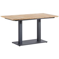 Anthrazit Alu Klapptisch 140cm mit Teakholzplatte - Ominamo von Gartentraum.de