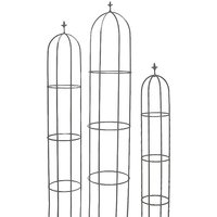 Anthrazit Rankenhilfen aus Metall als Obeliskendesign - Nobilis Negro / 150x27cm (HxDm) von Gartentraum.de