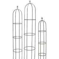 Anthrazit Rankenhilfen aus Metall als Obeliskendesign - Nobilis Negro / 180x32cm (HxDm) von Gartentraum.de
