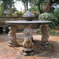 Antik Stein Gartentisch rund - Alderley Park / Terrakotta von Gartentraum.de