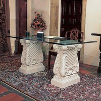 Antik Stein Tisch mit Glasplatte - Claremont / Sand Antik Stein Tisch mit Glasplatte - Claremont / Sand von Gartentraum.de