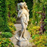 Antike Garten Steinfigur mit Akt - Cerina / Antikgrau von Gartentraum.de