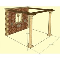 Antike Ruinenmauer mit Fenster & Säulen als Pavillon - Gravewood Pavillon von Gartentraum.de