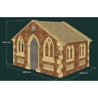 Antikes XXL Gartenhaus mit Fenstern, Ziersteinen & Türbogen - Wallusa House von Gartentraum.de