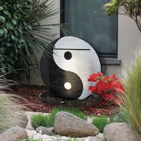 Asiatisches Fiberglas-Beton Garten Wasserspiel als Komplettset - Yin & Yang / Einbaubecken D: 120cm von Gartentraum.de