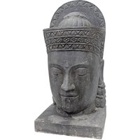 Außergewöhnliches Steinguss Wasserspiel mit Buddha - Sengoku / Mit Pumpe / Erweitertes Kopfelement von Gartentraum.de