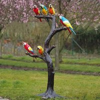Baum mit bunten Papageien - Bronzeskulptur - Papageienbaum Baum mit bunten Papageien - Bronzeskulptur - Papageienbaum von Gartentraum.de