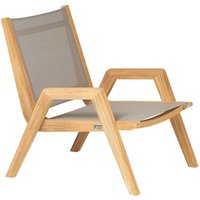 Bequemer Lounge-Sessel aus Teakholz für den Garten - Harriett Loungechair / Taupe von Gartentraum.de