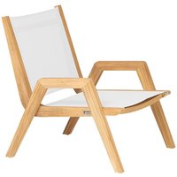 Bequemer Lounge-Sessel aus Teakholz für den Garten - Harriett Loungechair / Weiß von Gartentraum.de